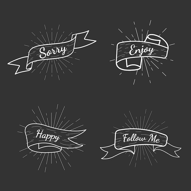 Free Vector banner text badges collection