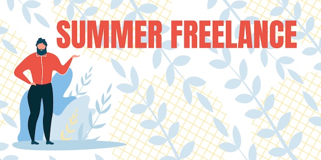 Banner With Inscription Freelance Summer