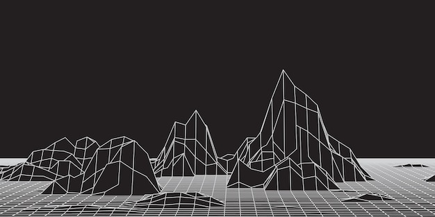 Free vector banner with low poly wireframe abstract design