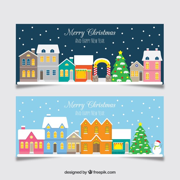 Banners of christmas cities