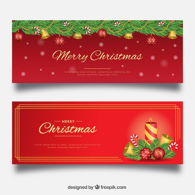 Banners in a christmas theme