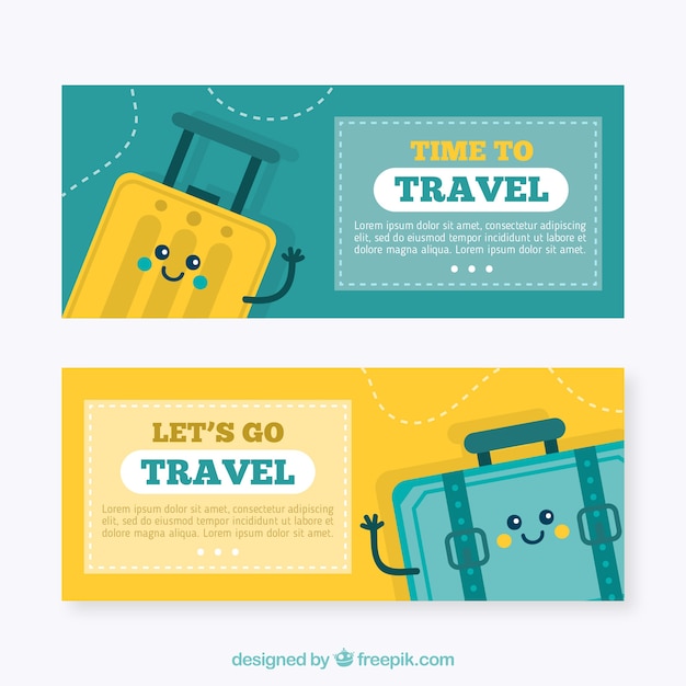 Banners of nice bags in flat design 