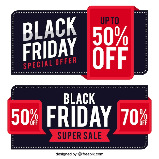 Banners for supersales on black friday