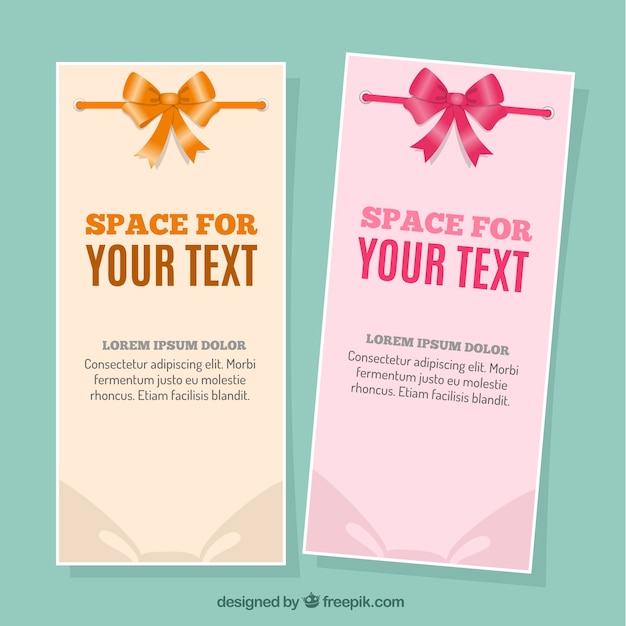 Banners template with ribbons