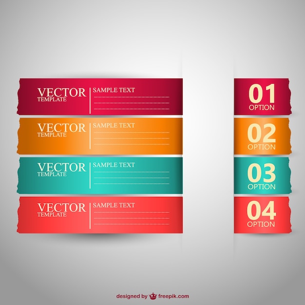 Free Vector banners templates in different colors