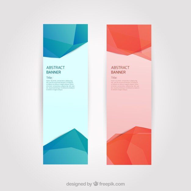 Banners with abstract polygons