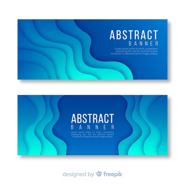 Banners with abstract wavy shapes