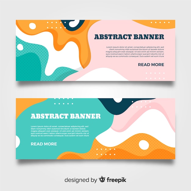 Banners with abstract wavy shapes