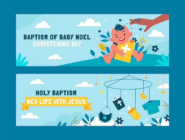 Baptism ceremony horizontal banner template