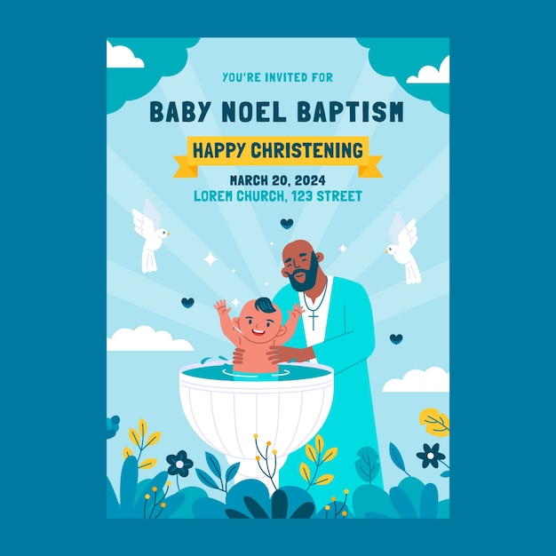 Baptism ceremony invitation template