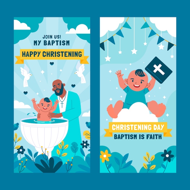 Baptism ceremony  vertical banner