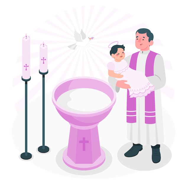 Free vector baptism concept illustration