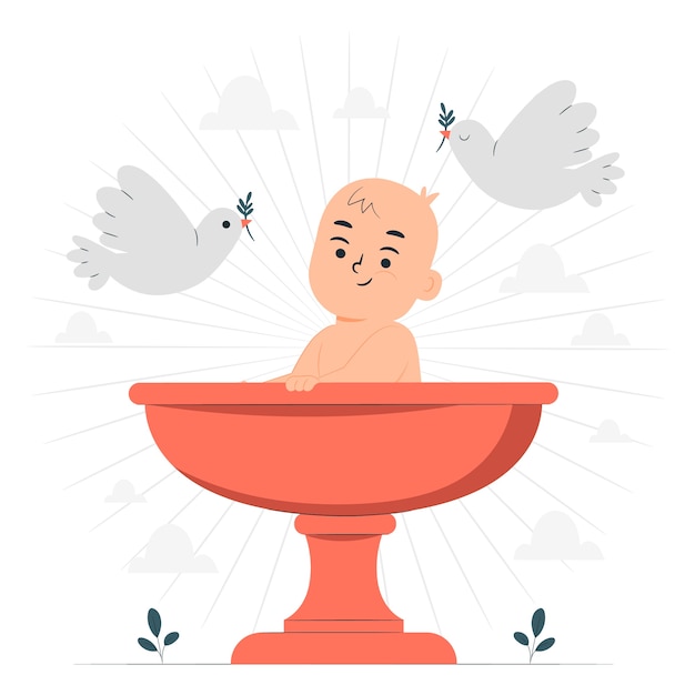 Free vector baptism  concept illustration