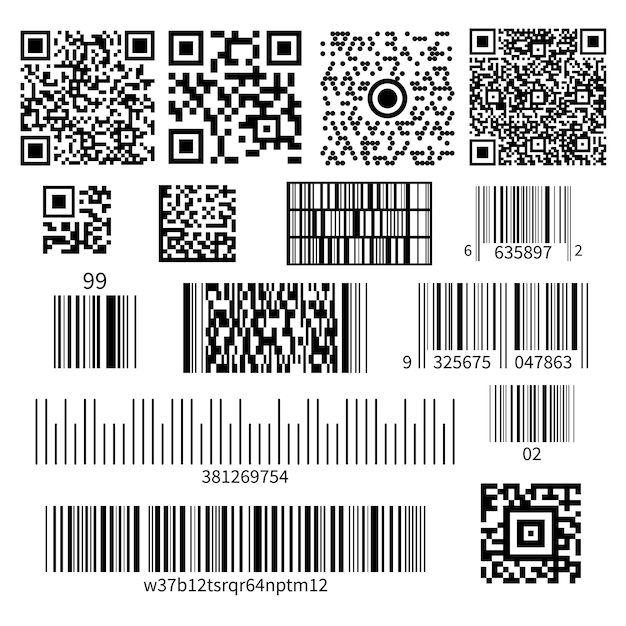 Free vector bar code types set