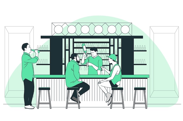 Free Vector bar interior concept illustration