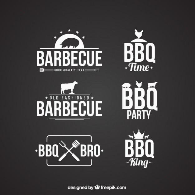 Free vector barbecue badges collection