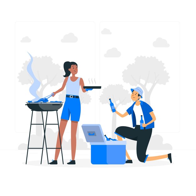 Barbecue concept illustration