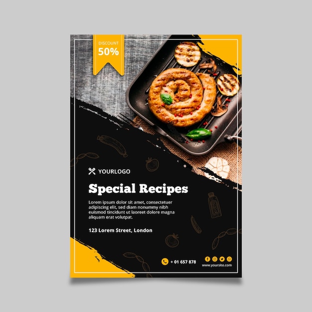 Free Vector barbecue flyer template