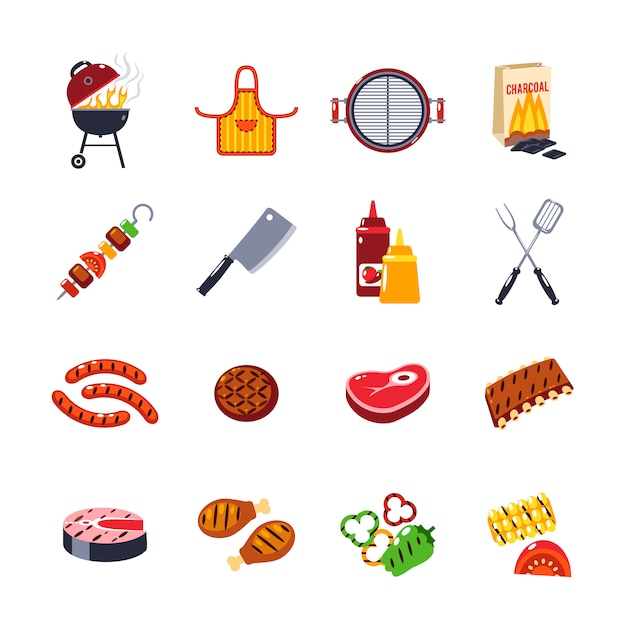 Barbecue And Grill Icon Set