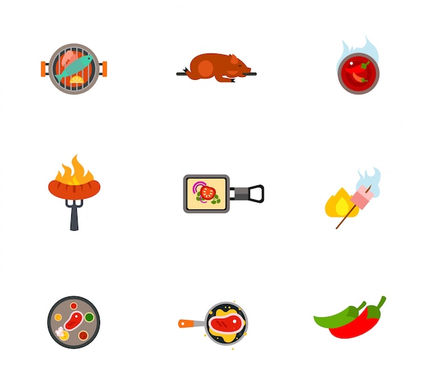 Free Vector barbecue icons collection