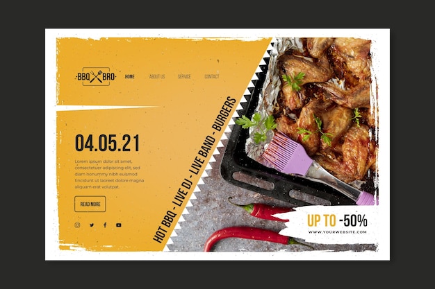 Free Vector barbecue landing page template