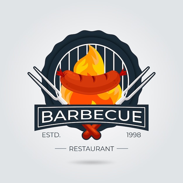 Barbecue logo template with details