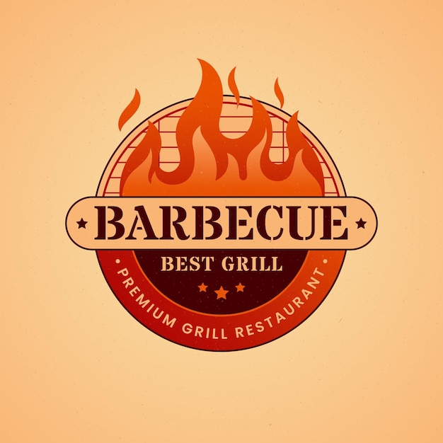 Barbecue logo template with details