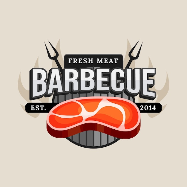 Barbecue logo template with details