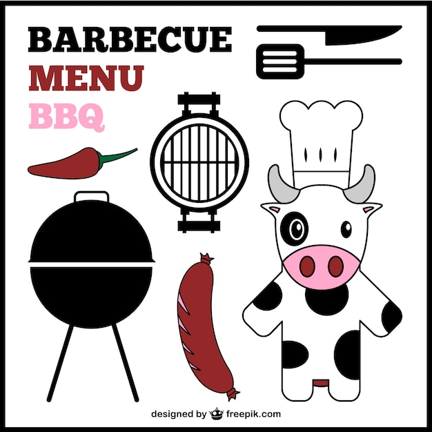 Barbecue menu graphic elements