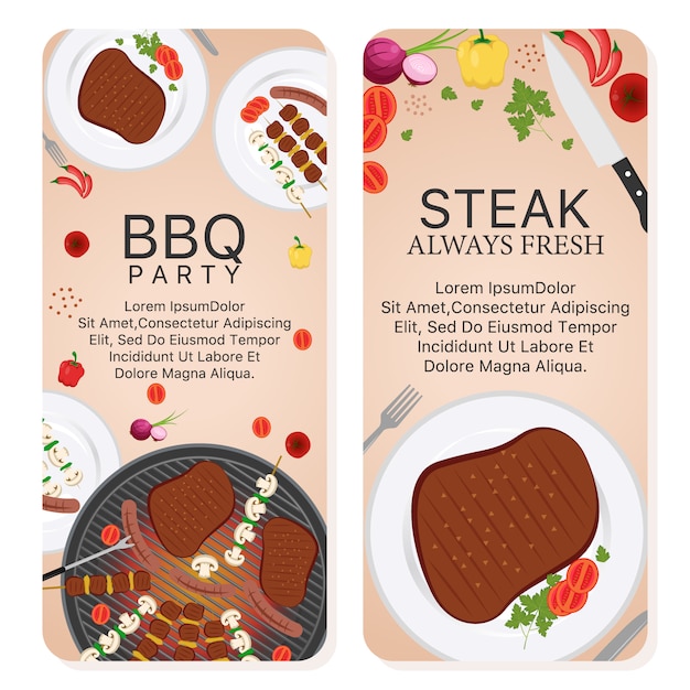 Free Vector barbecue party invitation