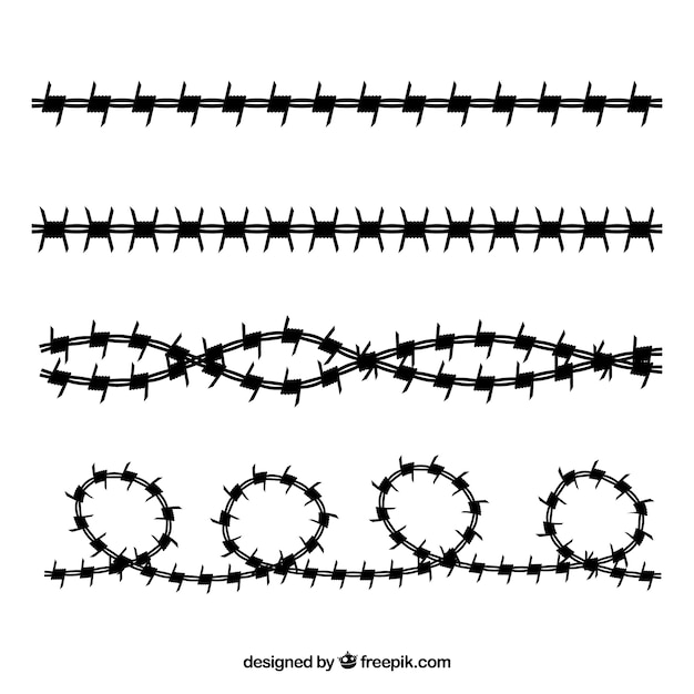 Free Vector barbed wire collection of four