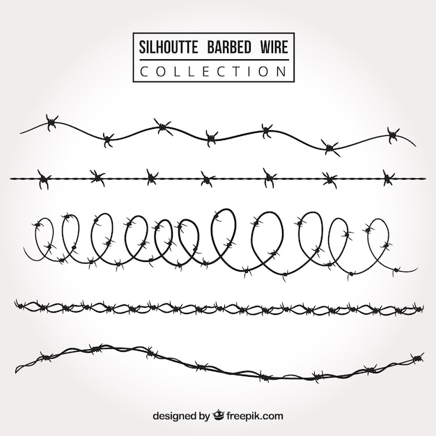 Free Vector barbed wire set of five