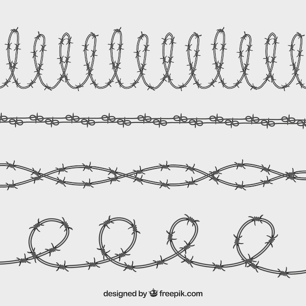 Barbed wire set of four