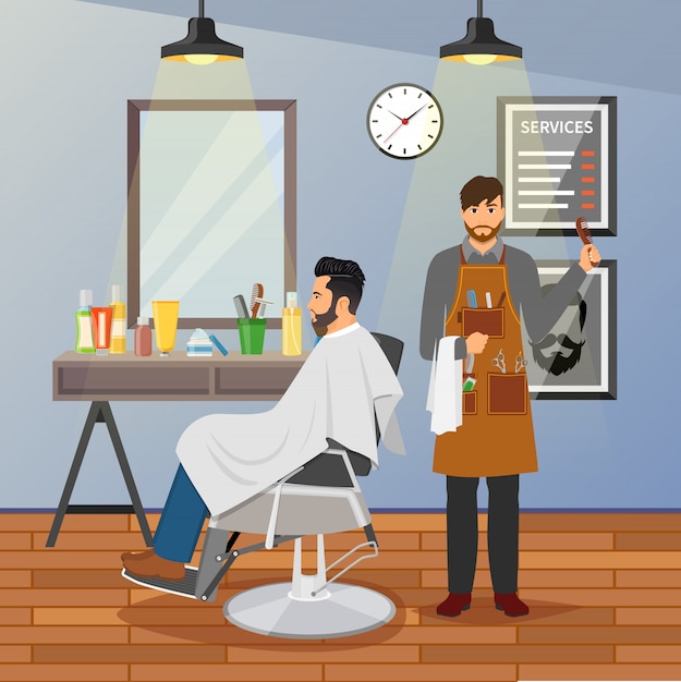 Free Vector barber shop flat design