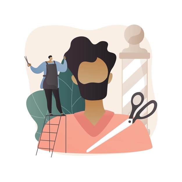 Barbershop abstract illustration in flat style