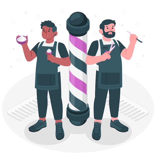 Barbershop team concept illustration