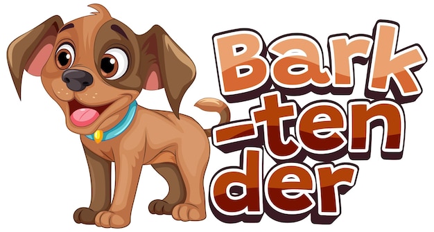 Free vector bark tender funny pun with cute cartoon dog