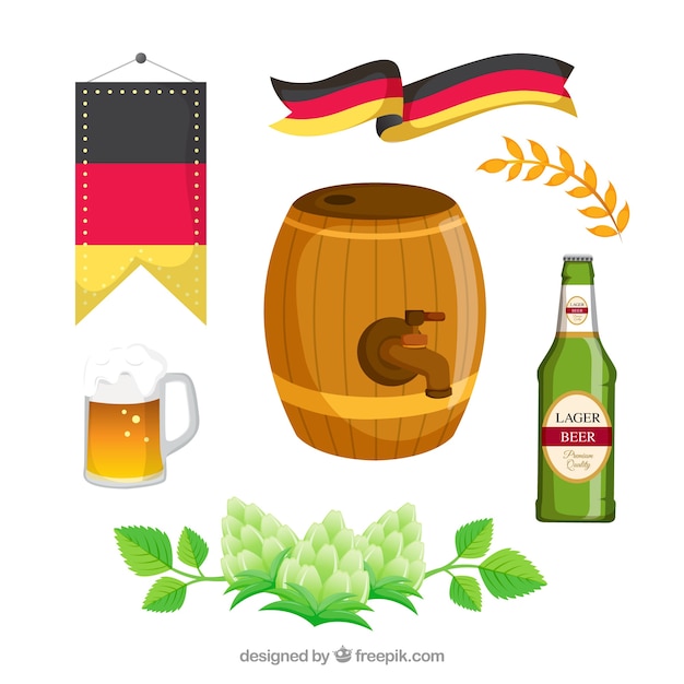 Barrel with other elements of oktoberfest