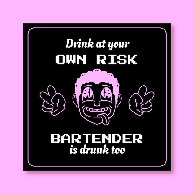 Bartender sign design template