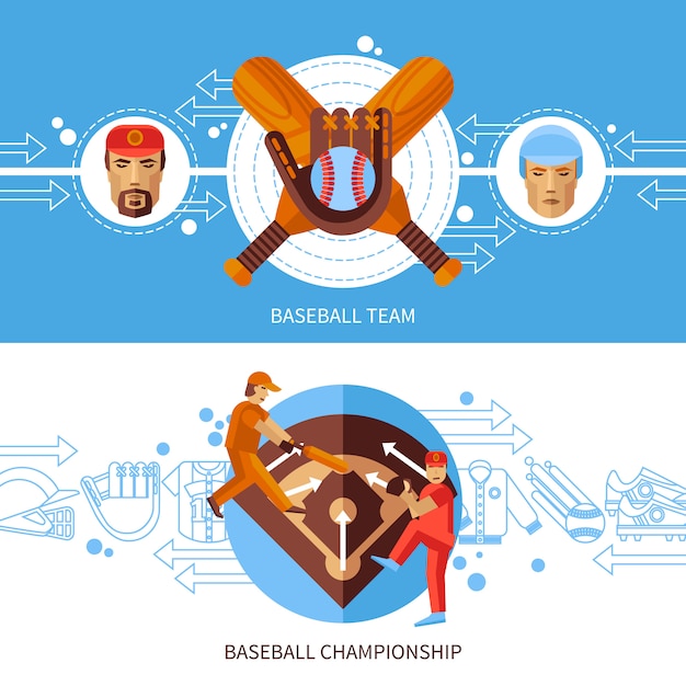 Free Vector baseball banners set 