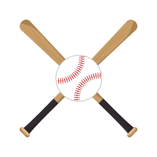 Free Vector baseball crossed bats ball icons