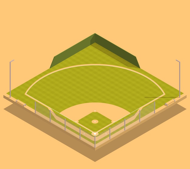 Free Vector baseball field isometric composition