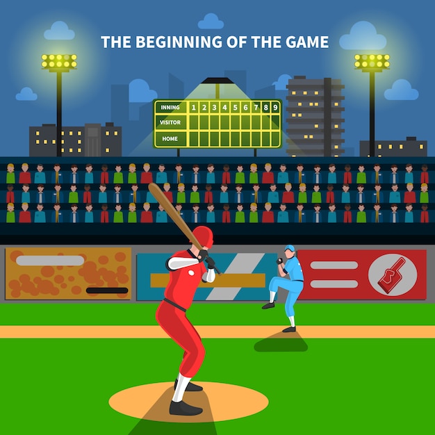 Free Vector baseball game illustration