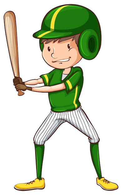 A baseball player in green uniform