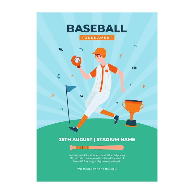 Free Vector baseball poster template design