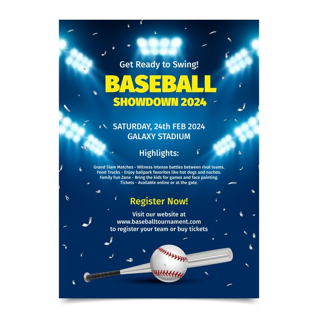 Baseball poster template design