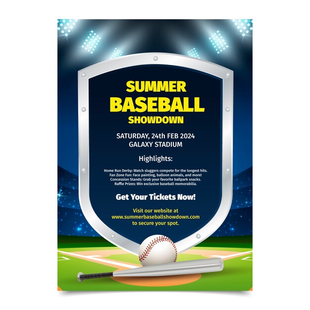 Baseball poster template design