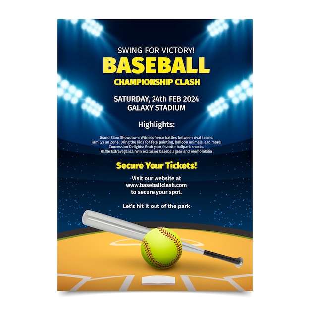 Baseball poster template design