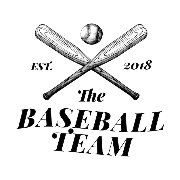 Free vector the baseball team logo design vector