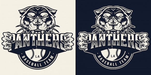 Free vector baseball team vintage monochrome emblem